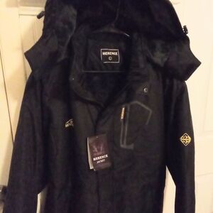 Merence Black Ski Jacket for Men